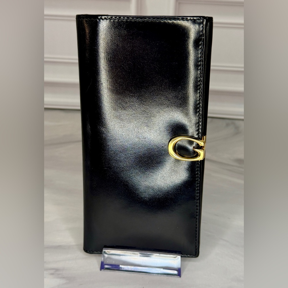 Gucci Queen Margaret Navy Blue Patent Leather Long Bifold Horsebit Wallet - Picture 3 of 7